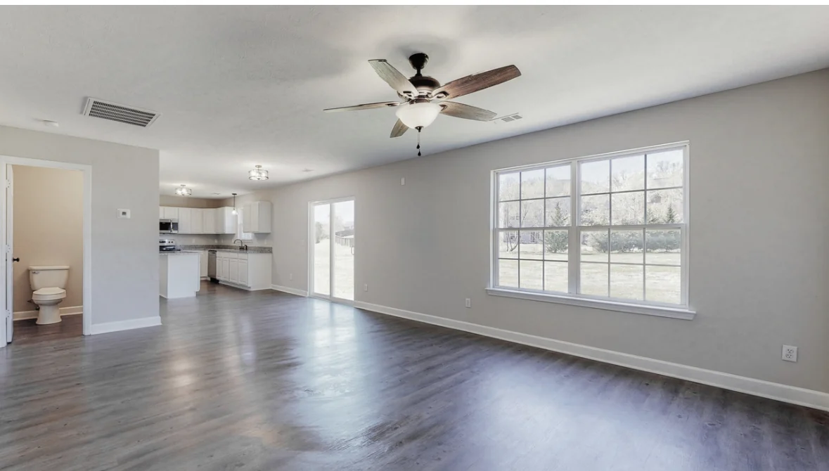 Living and dining areas in the Mount Juliet home