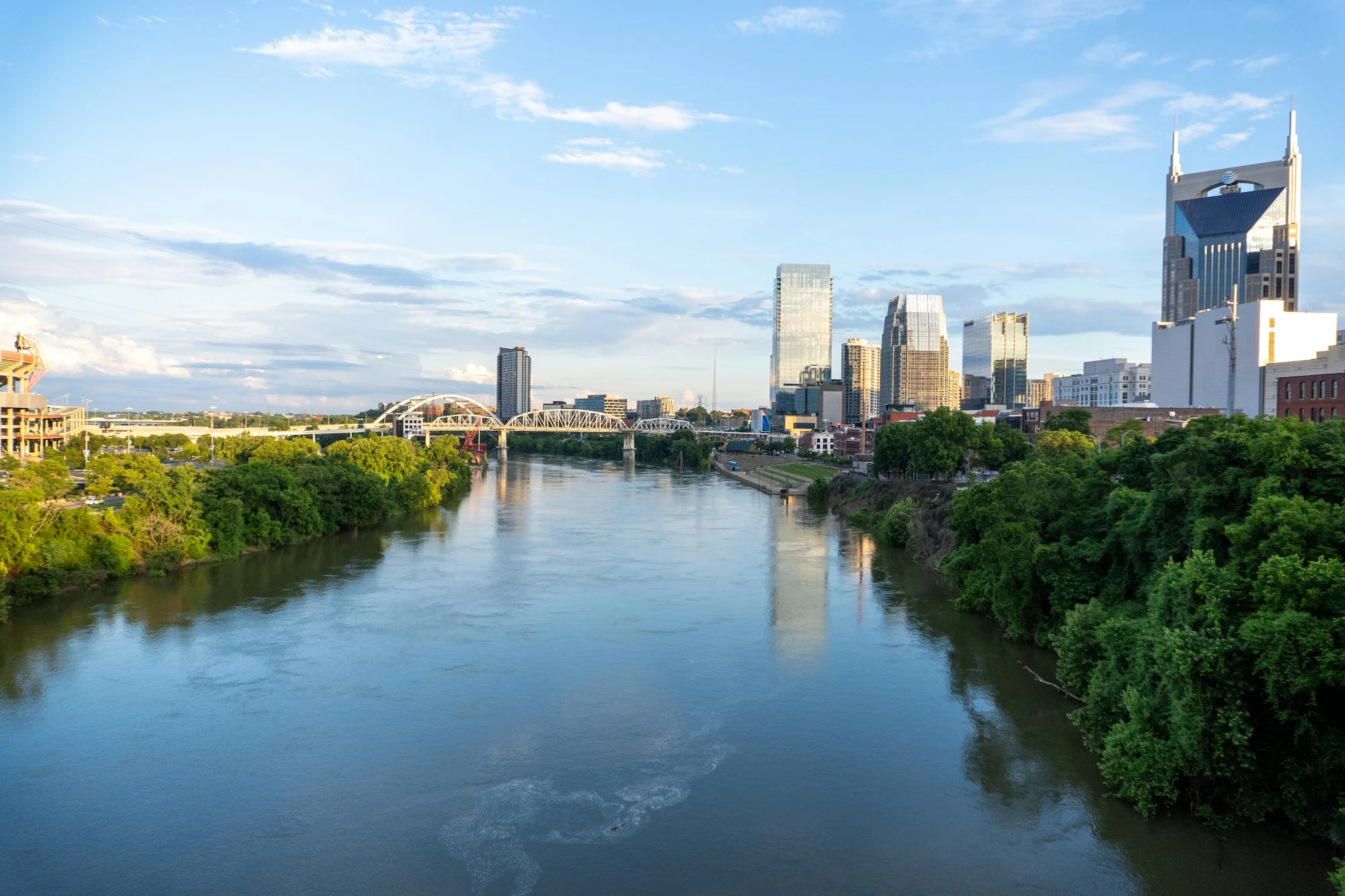 Nashville’s skyline reflected in the Cumberland River